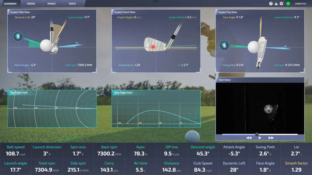Golfsimulator Messtechnik – Detaillierte Schlagdaten mit bis zu 34 Messpunkten